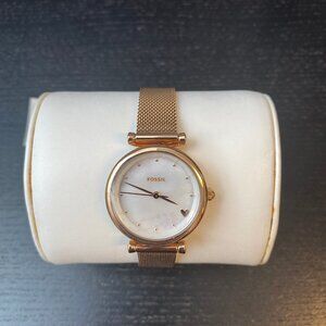Fossil Women's Mini Carlie Rose Gold Watch